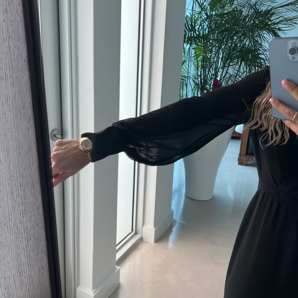 Black Jumpsuit - Jay Godfrey Sheer, Long-sleeved, Sheer pants (with slip) - Picture 3 of 7